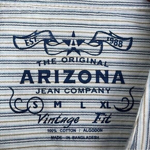 Arizona Jean Company Men’s Striped Button Down Shirt Size S - Picture 3 of 5